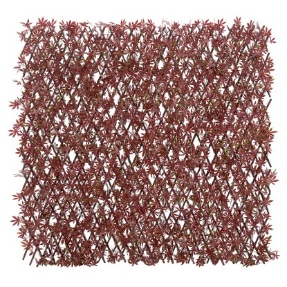 Siepe artificiale acero con traliccio estensibile H 1 m x L 2 m rosso Siepe artificiale acero con traliccio estensibile H 1 m x L 2 m rosso