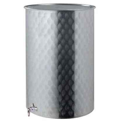 Tino acciaio inox con coperchio e rubinetto 100 l Tino acciaio inox con coperchio e rubinetto 100 l
