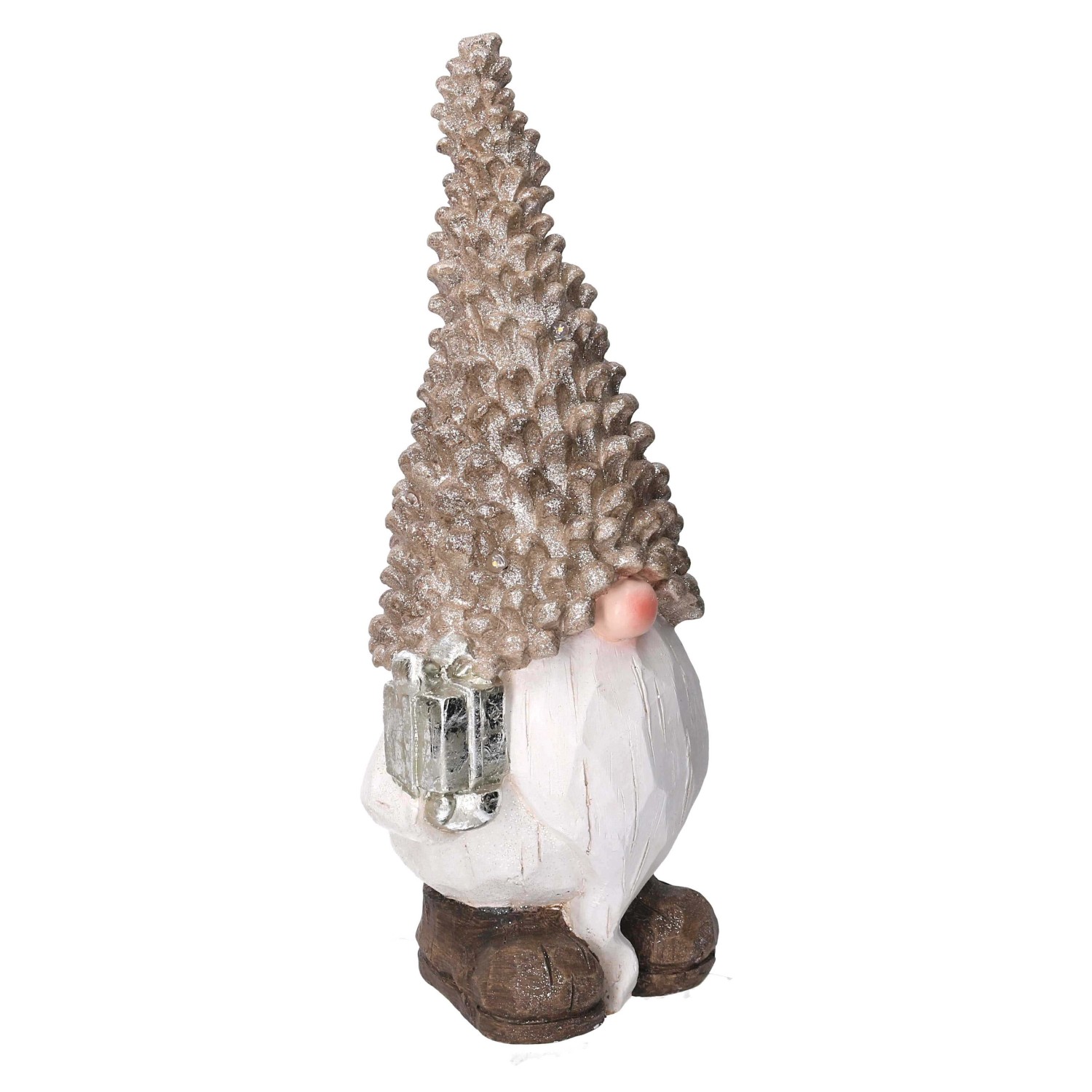 Gnomo in resina grigio con LED 21,5x16,5xh47 cm Gnomo in resina grigio con LED 21,5x16,5xh47 cm