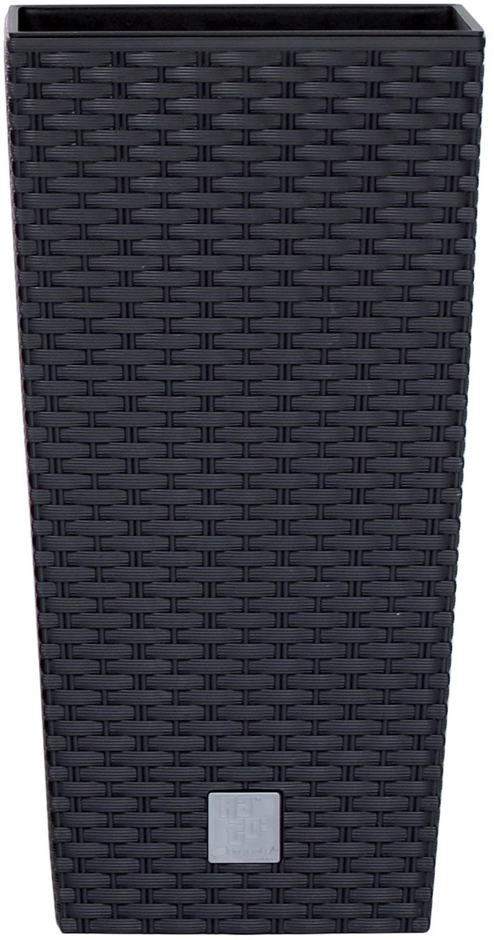 Portavaso Prosperplast effetto rattan 33x33x61 cm antracite Portavaso Prosperplast effetto rattan 33x33x61 cm antracite