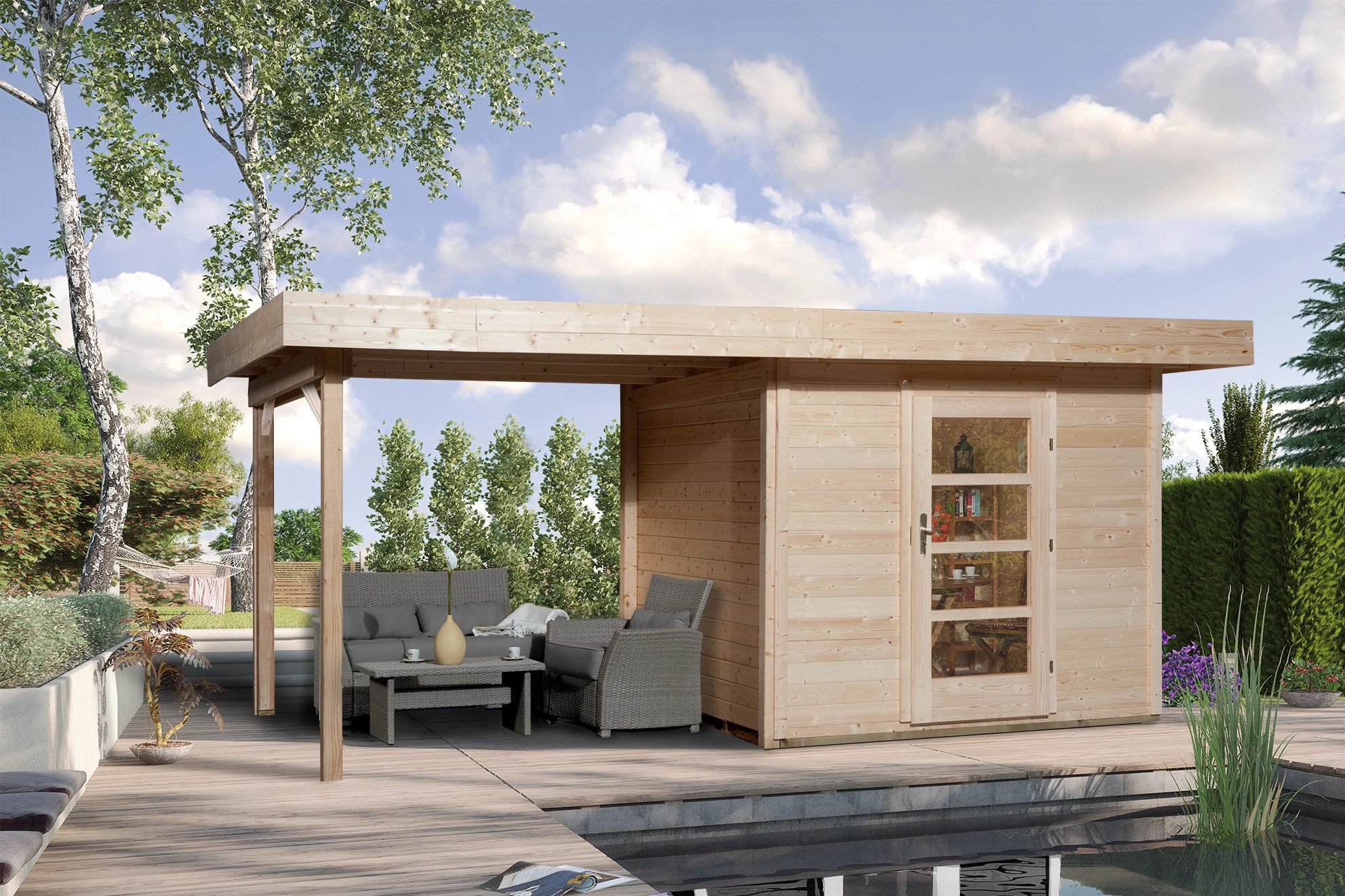 Casetta da giardino in legno Weka naturale 530x240 cm Casetta da giardino in legno Weka naturale 530x240 cm