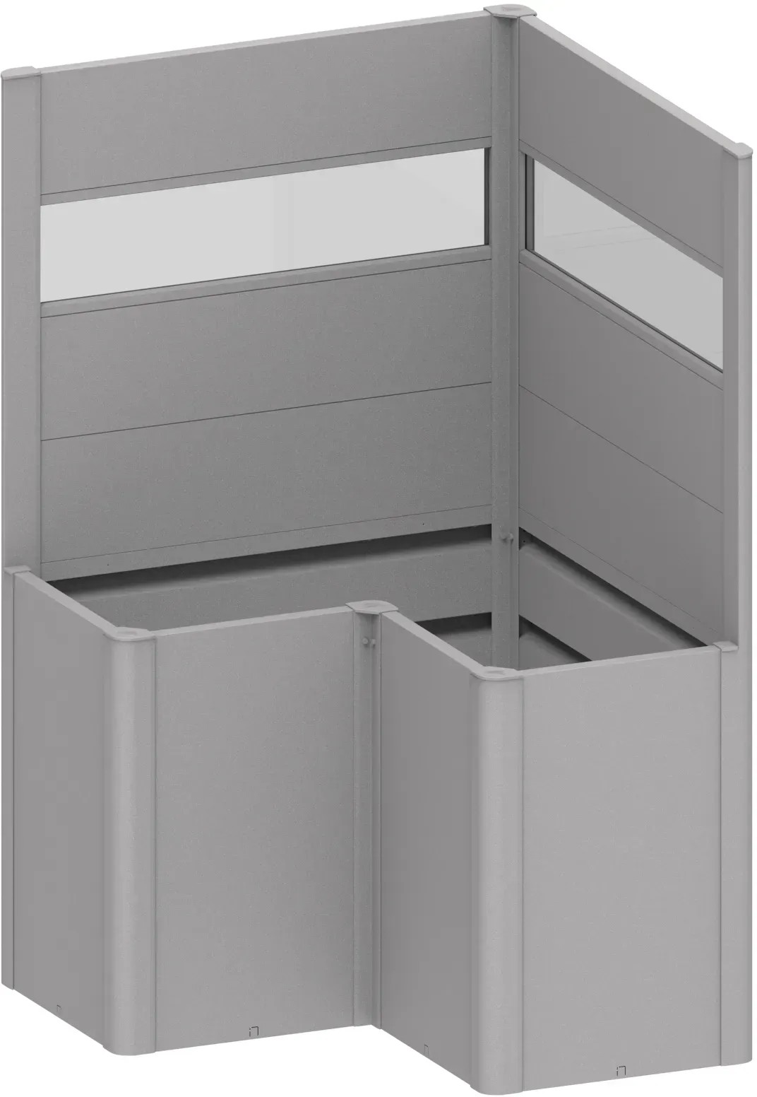 Fioriera frangivista Belvedere Biohort a L con vetro 100 cm Argento met 2 pz Fioriera frangivista Belvedere Biohort a L con vetro 100 cm Argento met 2 pz