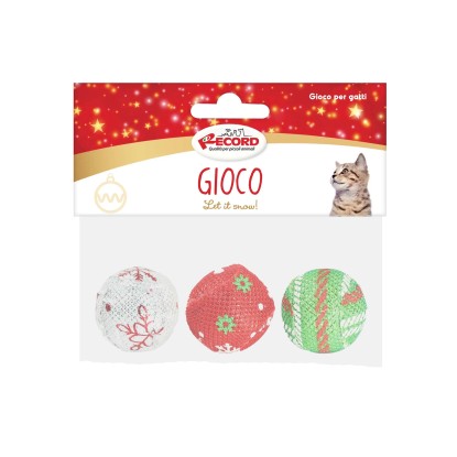 Gioco per gatti Natalizio set 3 palline glitter Gioco per gatti Natalizio set 3 palline glitter