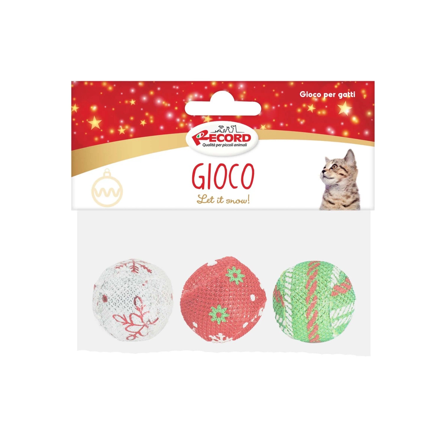 Gioco per gatti Natalizio set 3 palline glitter Gioco per gatti Natalizio set 3 palline glitter