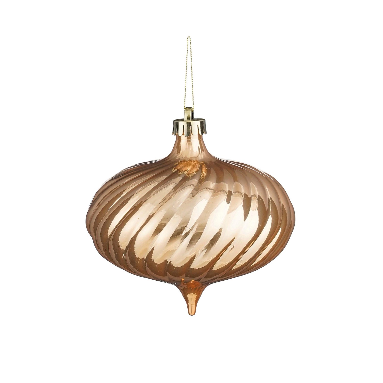 Pendaglio di Natale in plastica Cipolla rame perla H13xØ14 cm Pendaglio di Natale in plastica Cipolla rame perla H13xØ14 cm