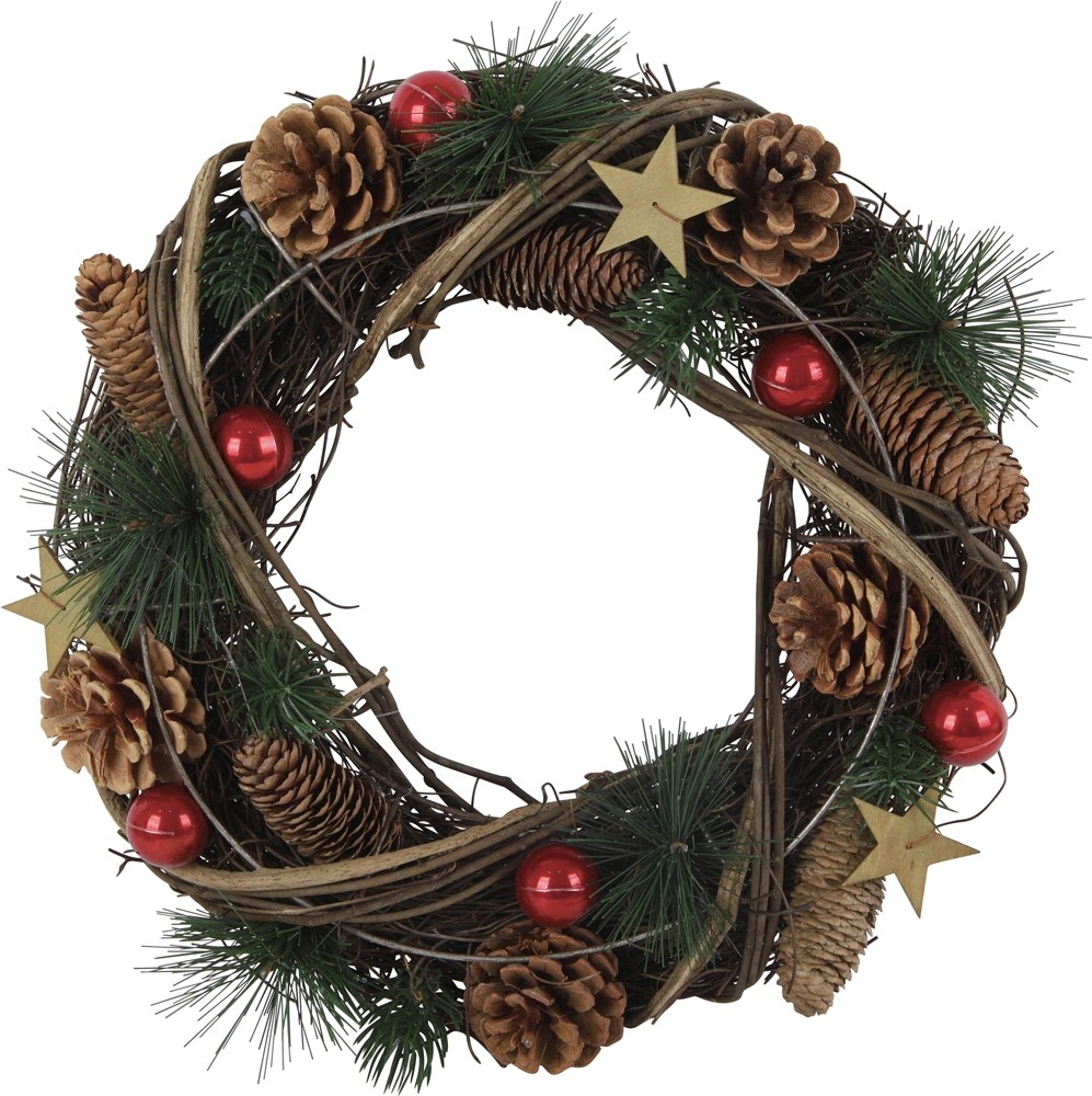 Ghirlanda Natalizia Corona con pigne e stelle Ø 35 cm Ghirlanda Natalizia Corona con pigne e stelle Ø 35 cm