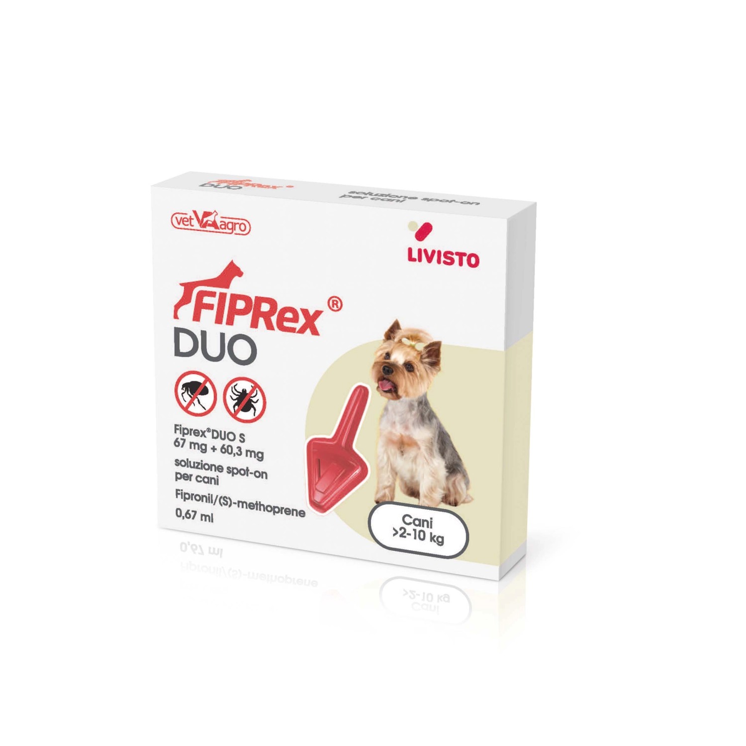 Antiparassitario Fiprex duo spot on cani in blister s 2-10 kg 0,67 g 1 pipetta Antiparassitario Fiprex duo spot on cani in blister s 2-10 kg 0,67 g 1 pipetta