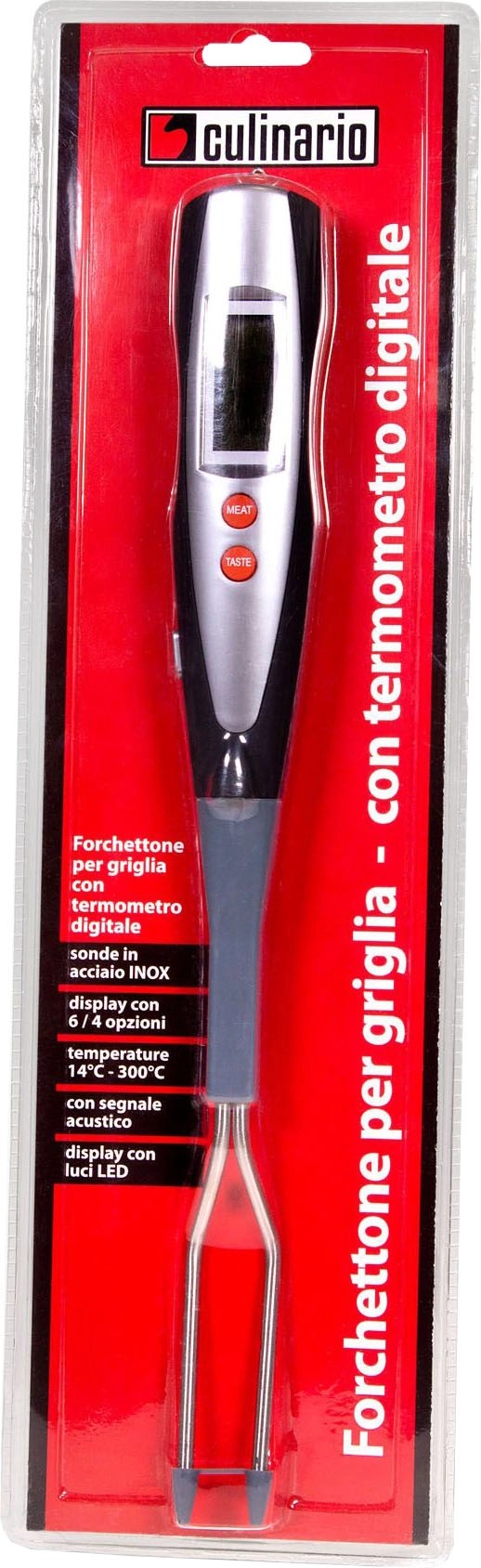 Forchettone per griglia con termometro digitale Forchettone per griglia con termometro digitale