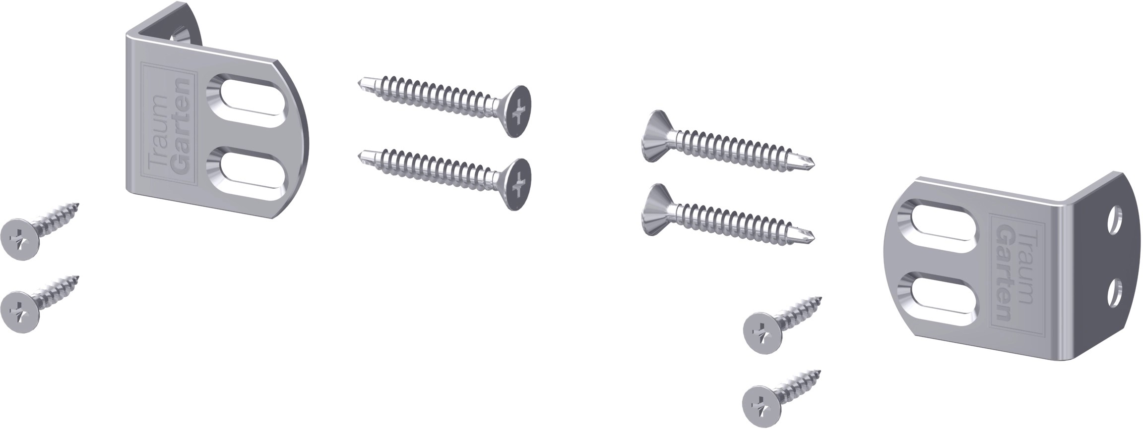 Staffe in acciaio inox per pannelli di altezza fino a 180 cm Set 6 pz Staffe in acciaio inox per pannelli di altezza fino a 180 cm Set 6 pz