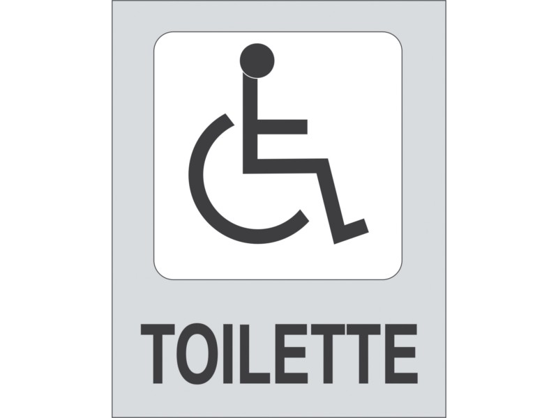 Targhetta Adesiva Toilette Disabili In Propilene Metallizzato X