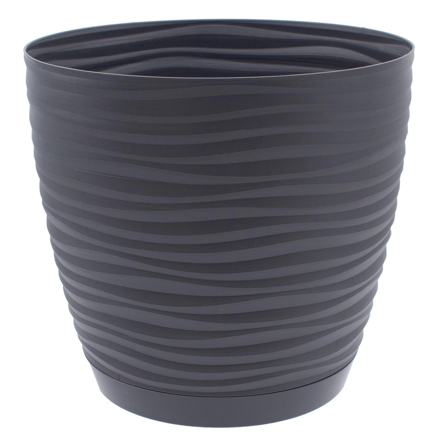 Vaso per piante Sahara in plastica con sottovaso ø 15 cm antracite Vaso per piante Sahara in plastica con sottovaso ø 15 cm antracite