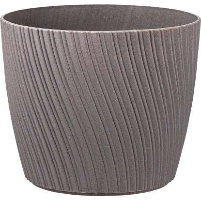 Vaso da interno Mika Eco Wood in plastica ø 19 cm platino Vaso da interno Mika Eco Wood in plastica ø 19 cm platino