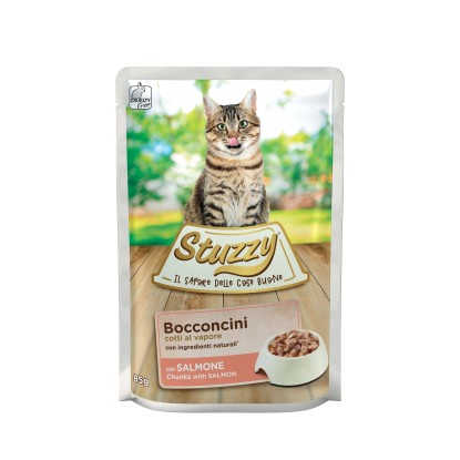 Cibo umido per gatto Stuzzy Bocconcini con Salmone busta 85 g Cibo umido per gatto Stuzzy Bocconcini con Salmone busta 85 g