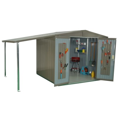Tettoia laterale Biohort per casetta Europa 2/3/4 A argento metallizzato Tettoia laterale Biohort per casetta Europa 2/3/4 A argento metallizzato
