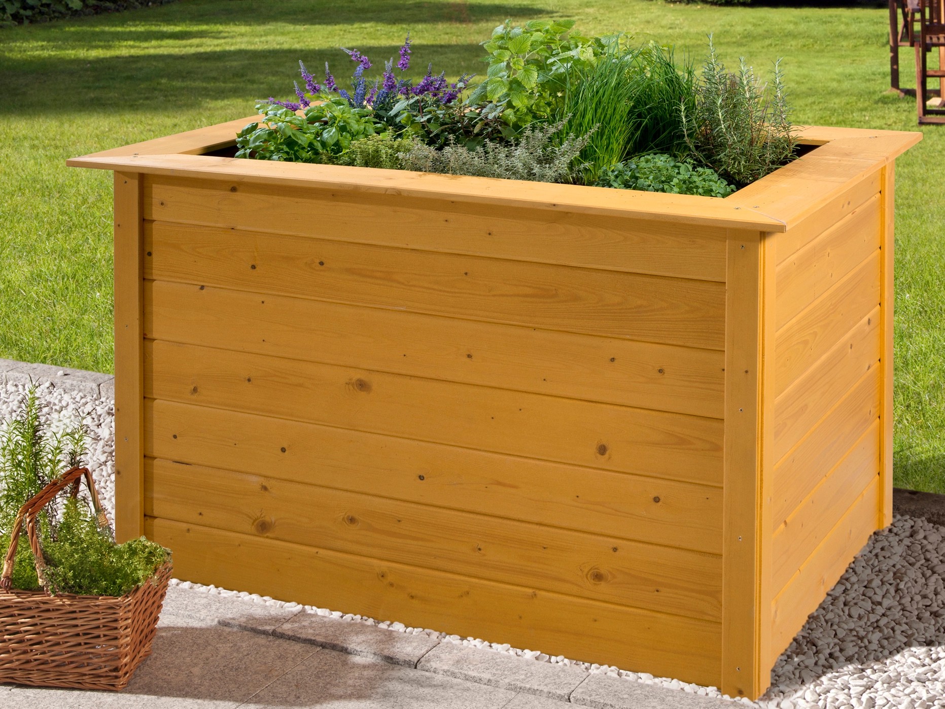 Aiuola rialzata Satus 120x80x81 cm tinta rovere chiaro Aiuola rialzata Satus 120x80x81 cm tinta rovere chiaro