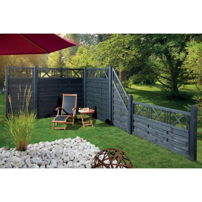 Recinzione Pisa in legno cm 180 x 180 antracite Recinzione Pisa in legno cm 180 x 180 antracite