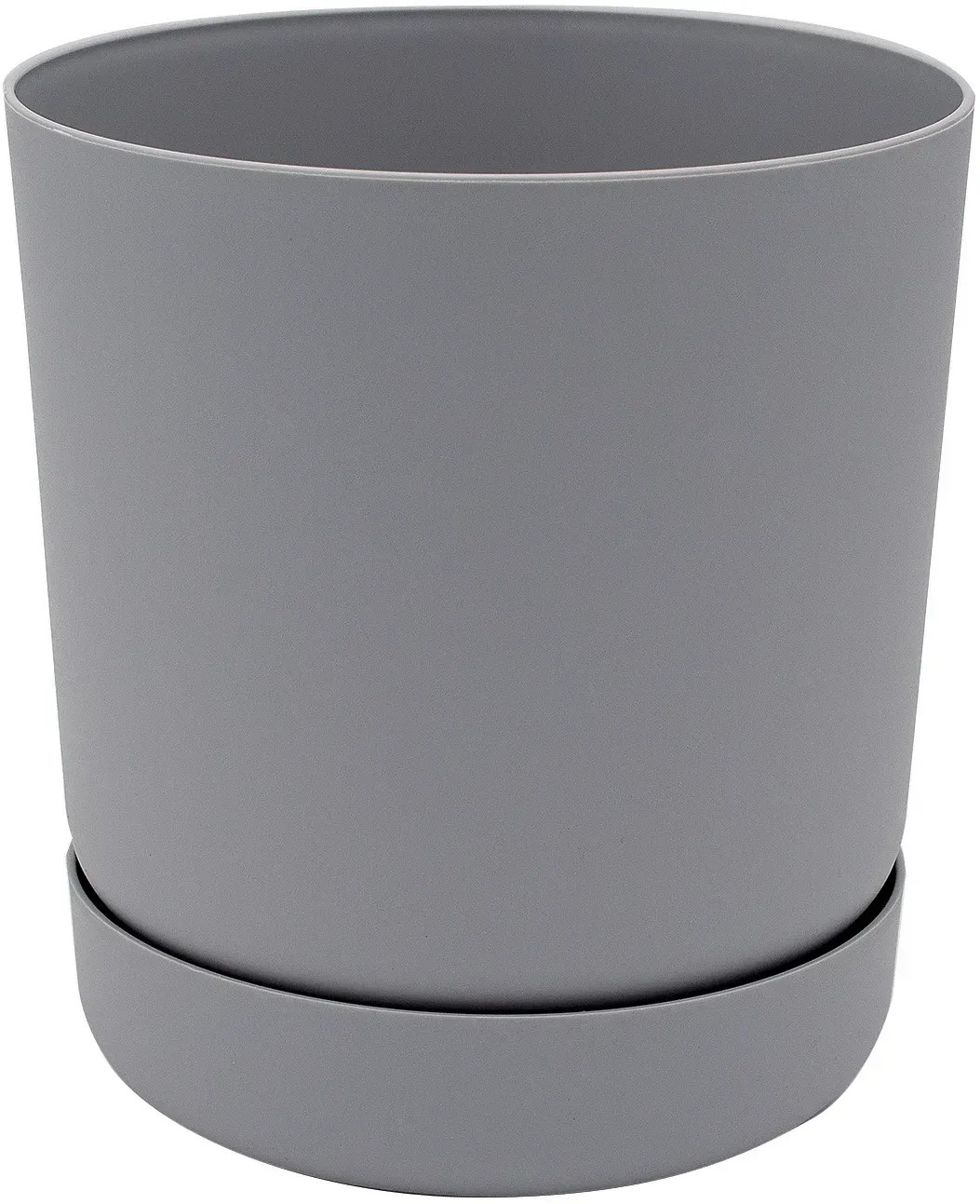 Vaso per piante Santina in palstica con sottovaso ø 15 cm platino Vaso per piante Santina in palstica con sottovaso ø 15 cm platino