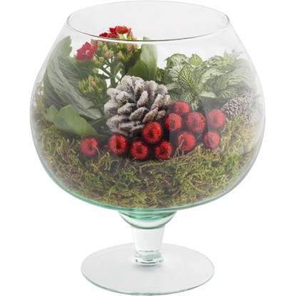 Composizione rossa in bicchiere di vetro Ø cm 17 Composizione rossa in bicchiere di vetro Ø cm 17