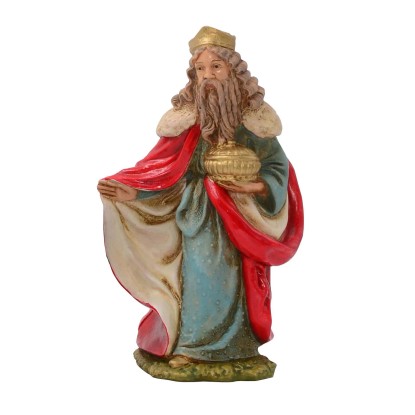 Re Magio Bianco per presepe in pvc 12 cm Re Magio Bianco per presepe in pvc 12 cm