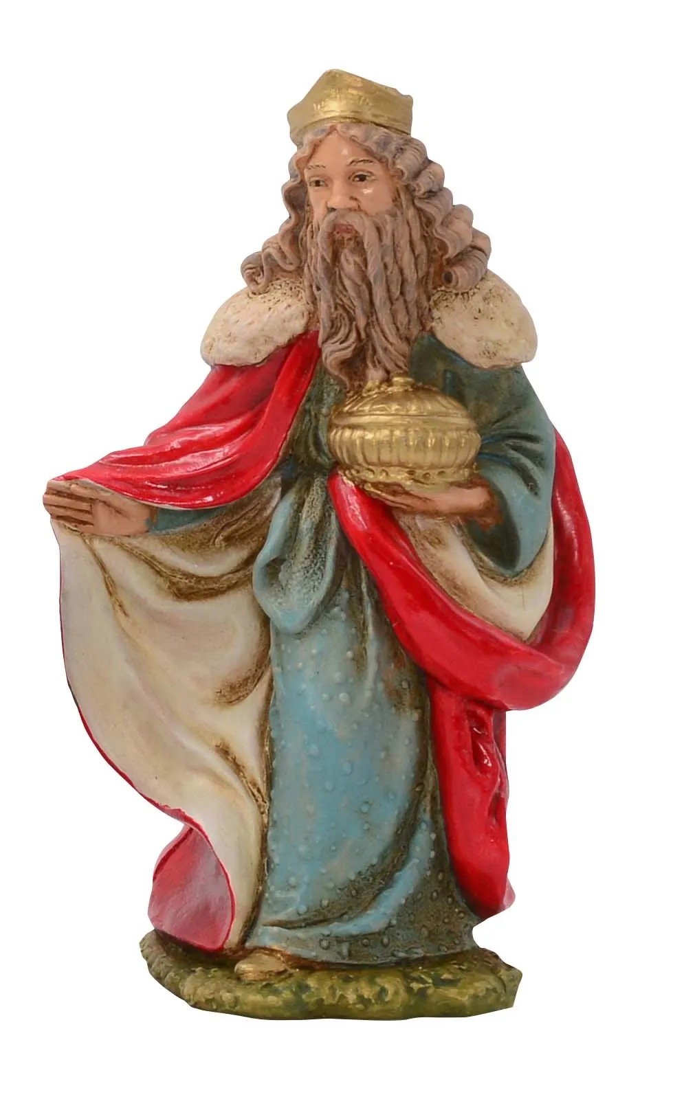 Re Magio Bianco per presepe in pvc 12 cm Re Magio Bianco per presepe in pvc 12 cm