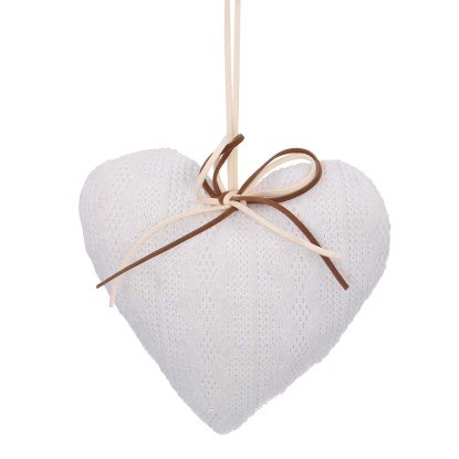 Cuore in tessuto bianco 14x13,5x4 cm Cuore in tessuto bianco 14x13,5x4 cm