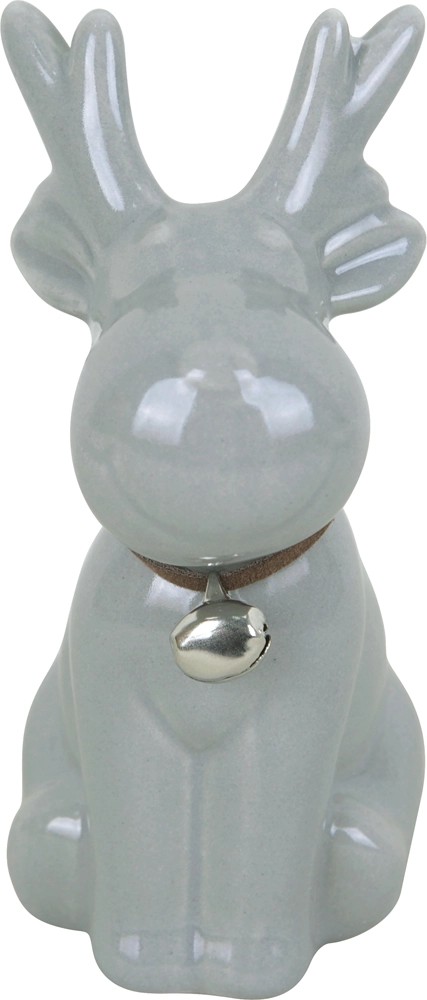 Renna Mommel in porcellana grigio 8x5x11 cm Renna Mommel in porcellana grigio 8x5x11 cm