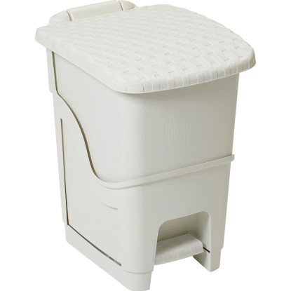 Pattumiera a pedale in rattan Bin 18 l bianco Pattumiera a pedale in rattan Bin 18 l bianco