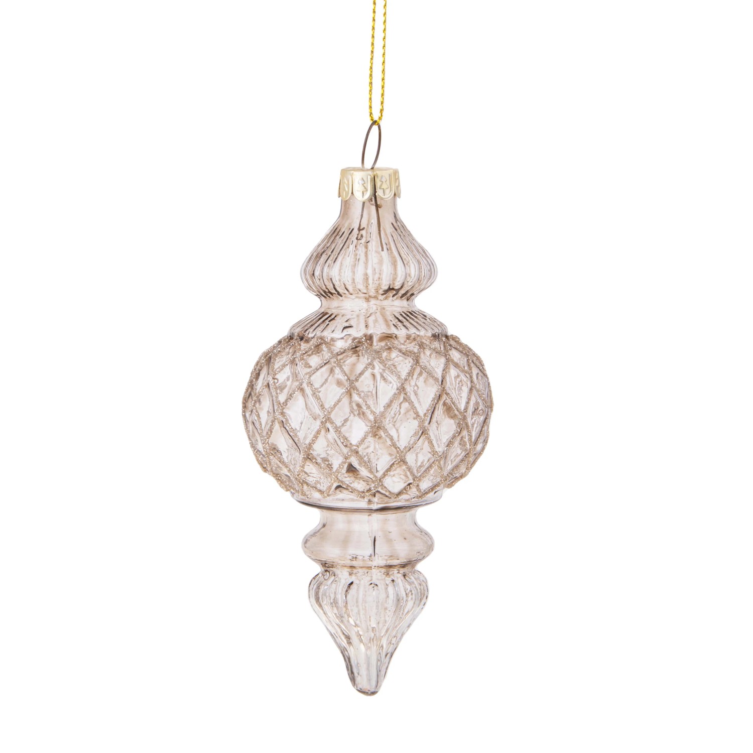 Pendente in vetro champagne H 14 cm x Ø 7 cm Pendente in vetro champagne H 14 cm x Ø 7 cm