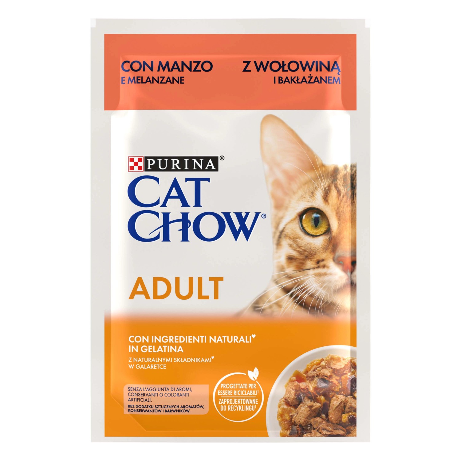 Cibo umido per gatti Purina Cat Chow con manzo e melanzane busta 85 g Cibo umido per gatti Purina Cat Chow con manzo e melanzane busta 85 g