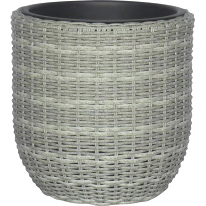 Vaso decorativo wicker grigio Ø 36 x 36 cm Vaso decorativo wicker grigio Ø 36 x 36 cm