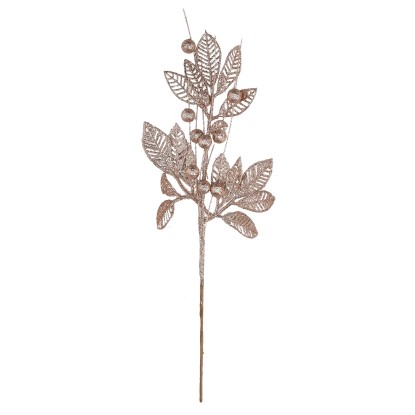 Ramo in plastica con foglie champagne h45 cm Ramo in plastica con foglie champagne h45 cm