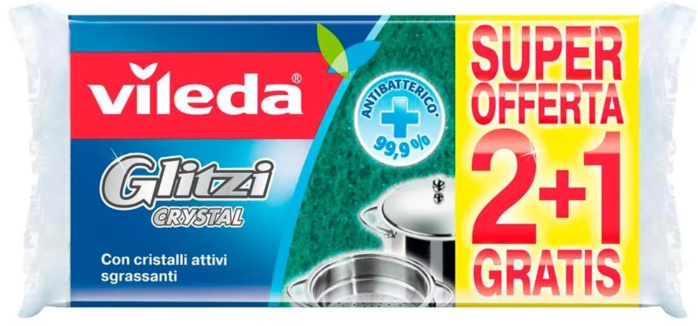 Spugna da cucina Vileda Glitzi Crystal 3 pz Spugna da cucina Vileda Glitzi Crystal 3 pz
