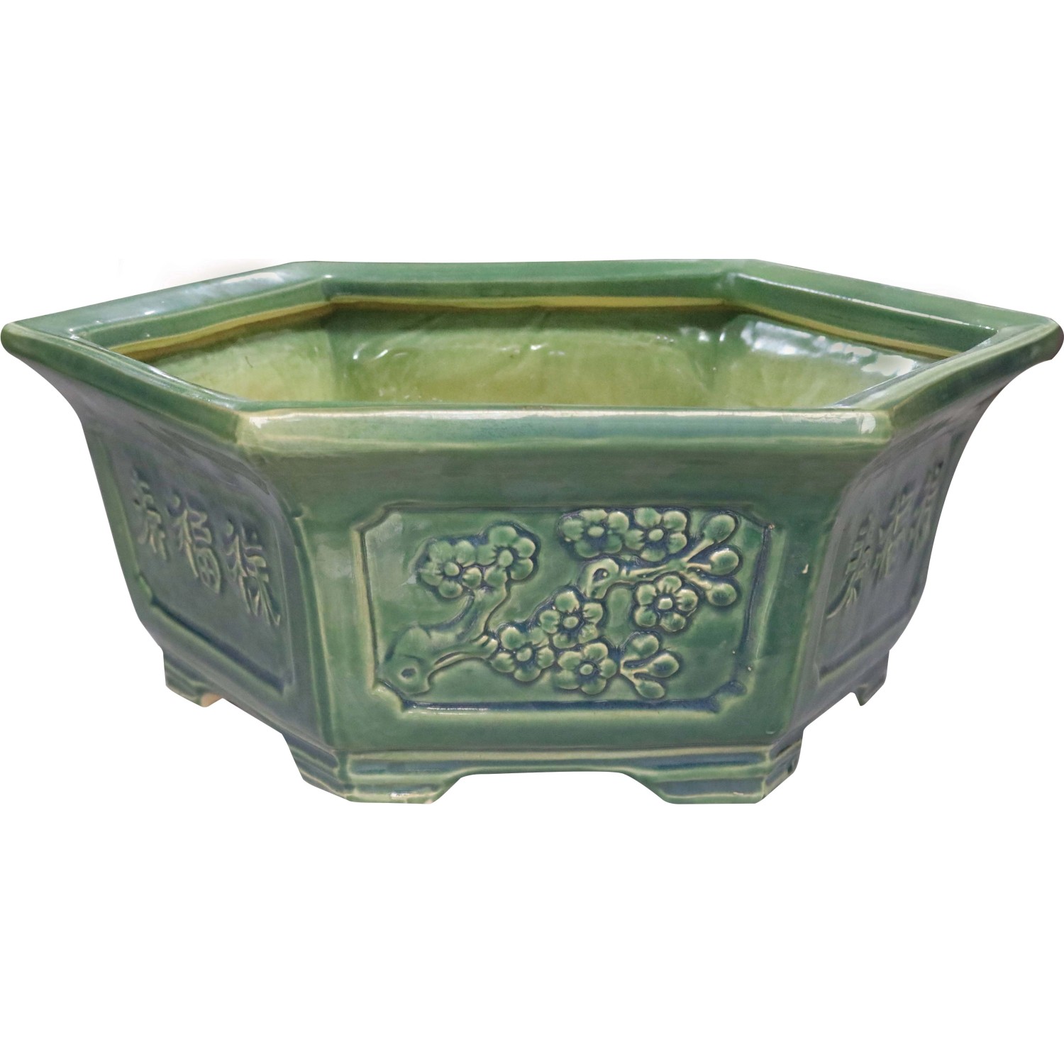 Vaso per bonsai in ceramica 19,5x17x11,5 cm verde Vaso per bonsai in ceramica 19,5x17x11,5 cm verde