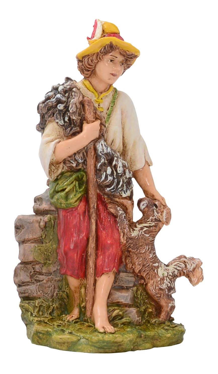 Pastore con cane per presepe in pvc 12 cm Pastore con cane per presepe in pvc 12 cm