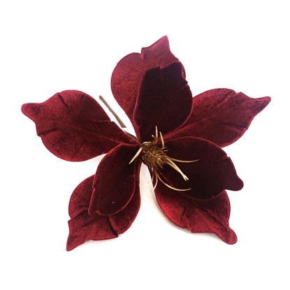 Fiore in poliestere con gambo lungo H 20 cm Ø 25 cm rosso scuro Fiore in poliestere con gambo lungo H 20 cm Ø 25 cm rosso scuro