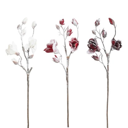 Ramo magnolia smerigliato H88 cm 3 colori assortiti Ramo magnolia smerigliato H88 cm 3 colori assortiti