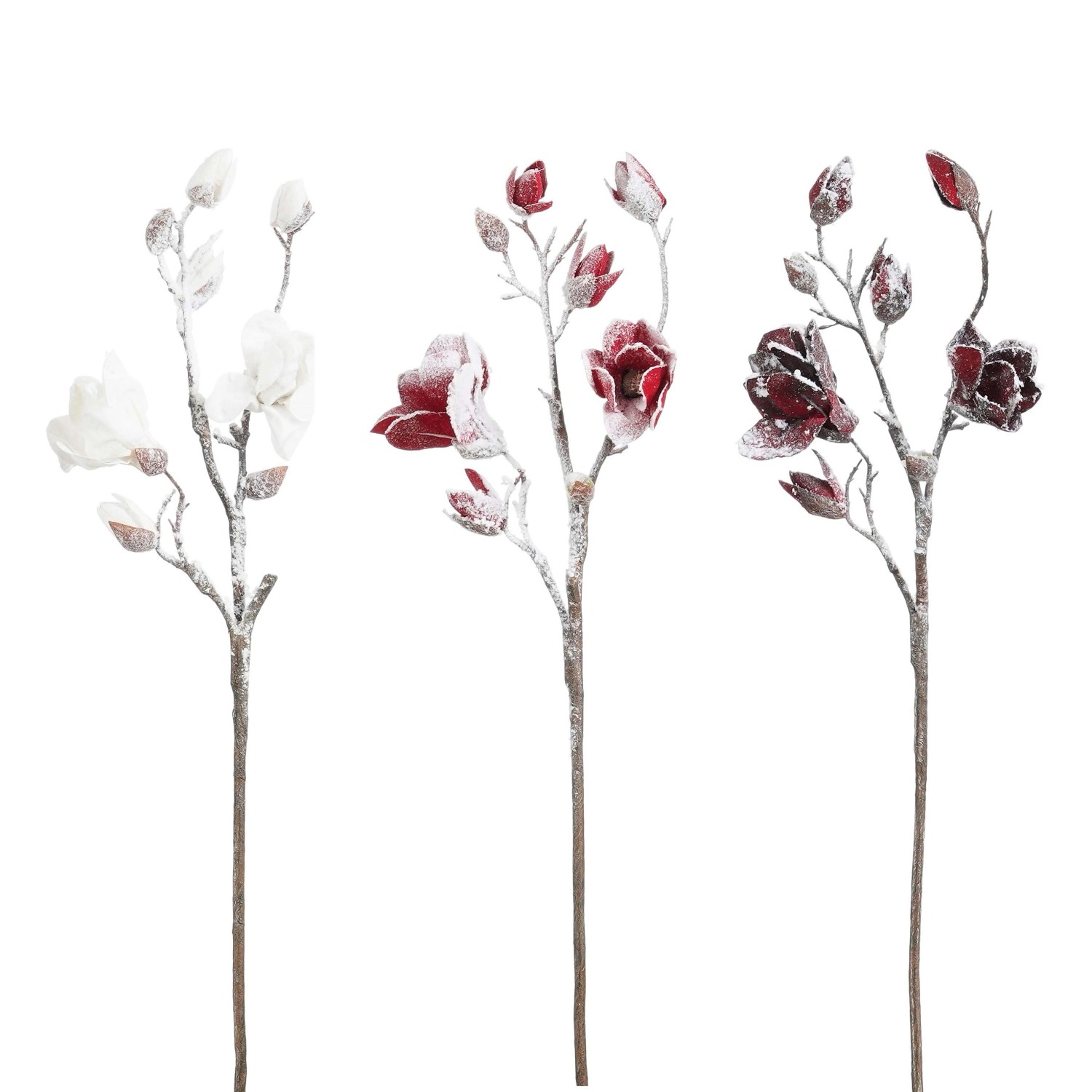 Ramo magnolia smerigliato H88 cm 3 colori assortiti Ramo magnolia smerigliato H88 cm 3 colori assortiti