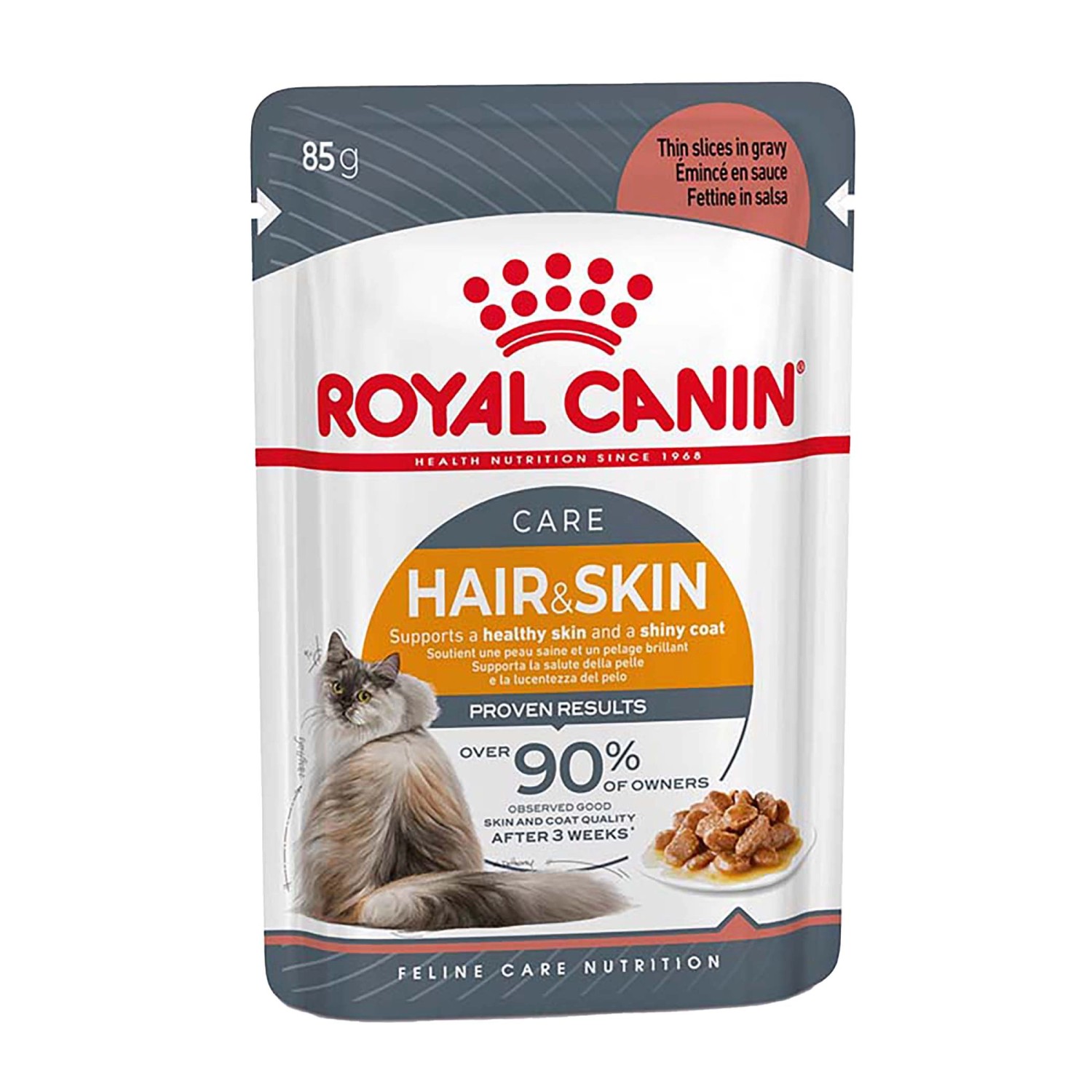 Cibo umido per gatti Royal Canin Hair & Skin in salsa 85 gr Cibo umido per gatti Royal Canin Hair & Skin in salsa 85 gr