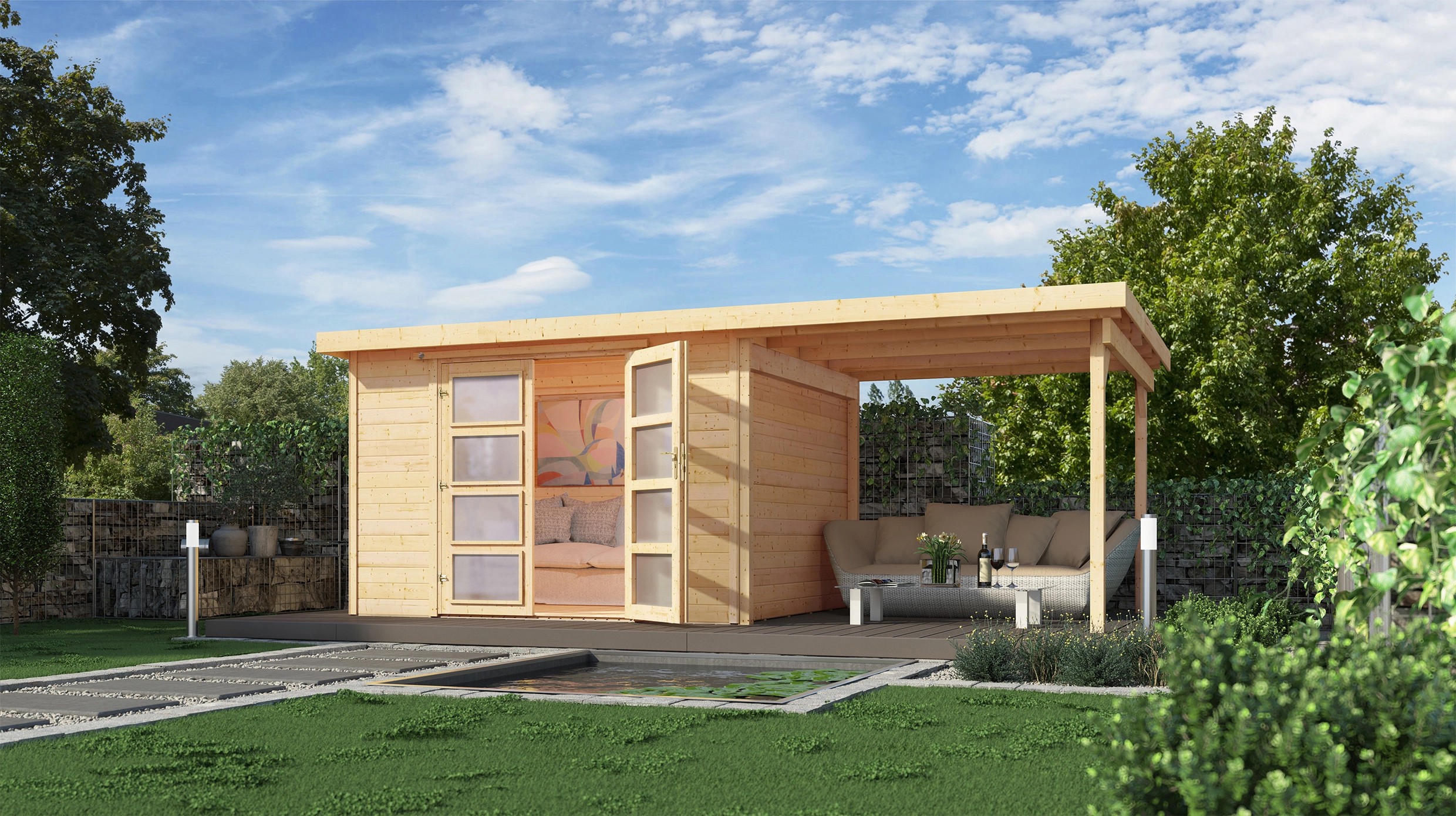 Casetta da giardino in legno Weka 321 A 4 naturale 529x194 cm Casetta da giardino in legno Weka 321 A 4 naturale 529x194 cm