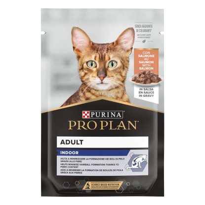 Cibo umido per gatti Purina ProPlan Adult Indoor con salmone in salsa 85 g Cibo umido per gatti Purina ProPlan Adult Indoor con salmone in salsa 85 g
