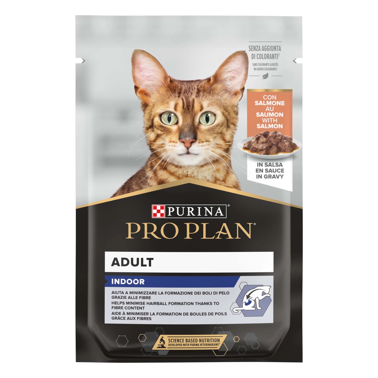 Cibo umido per gatti Purina ProPlan Adult Indoor con salmone in salsa 85 g Cibo umido per gatti Purina ProPlan Adult Indoor con salmone in salsa 85 g