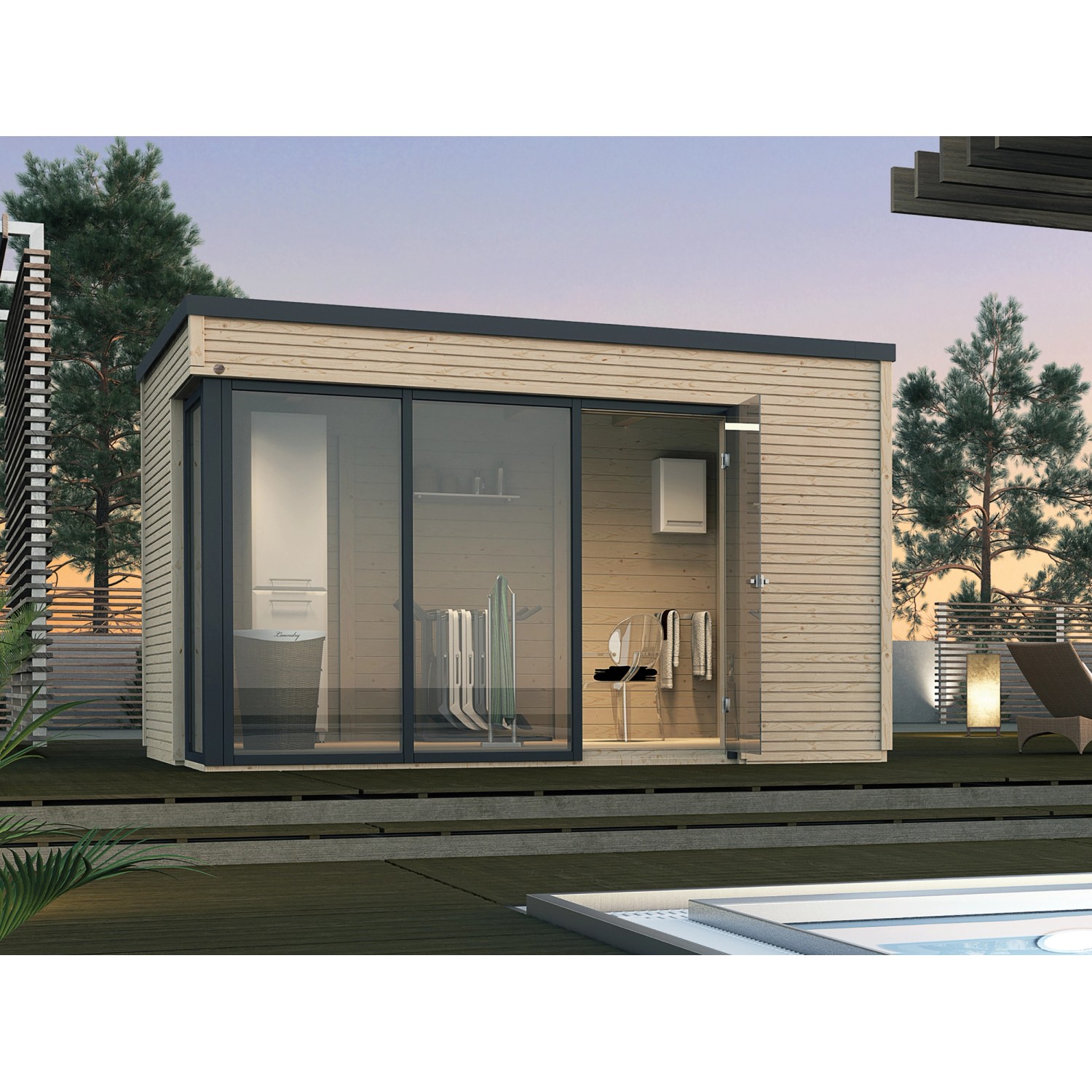 Casetta da giardino in legno Weka Cubilis 2 naturale 380x380 cm Casetta da giardino in legno Weka Cubilis 2 naturale 380x380 cm