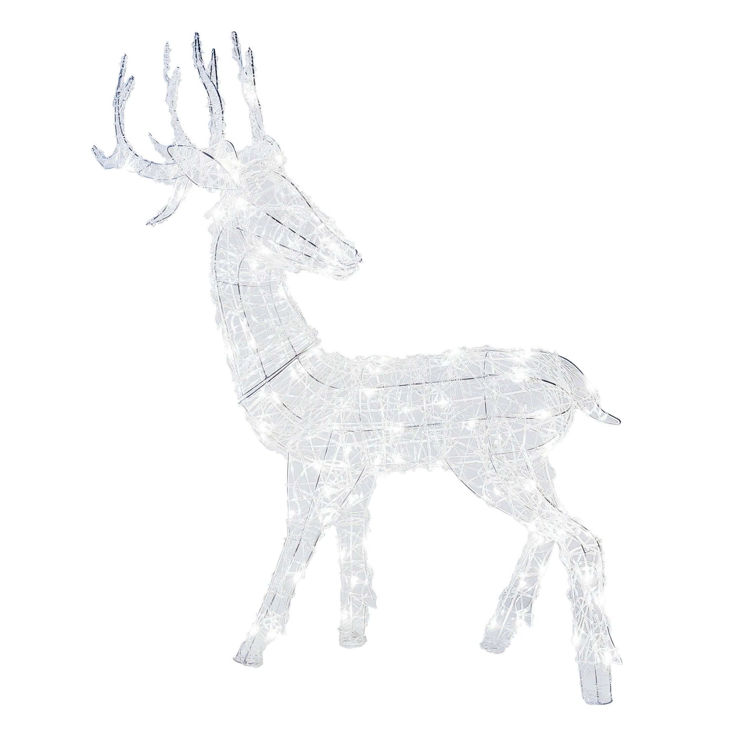 Renna luminosa 100 LED fissi H 120 cm trasparente Renna luminosa 100 LED fissi H 120 cm trasparente