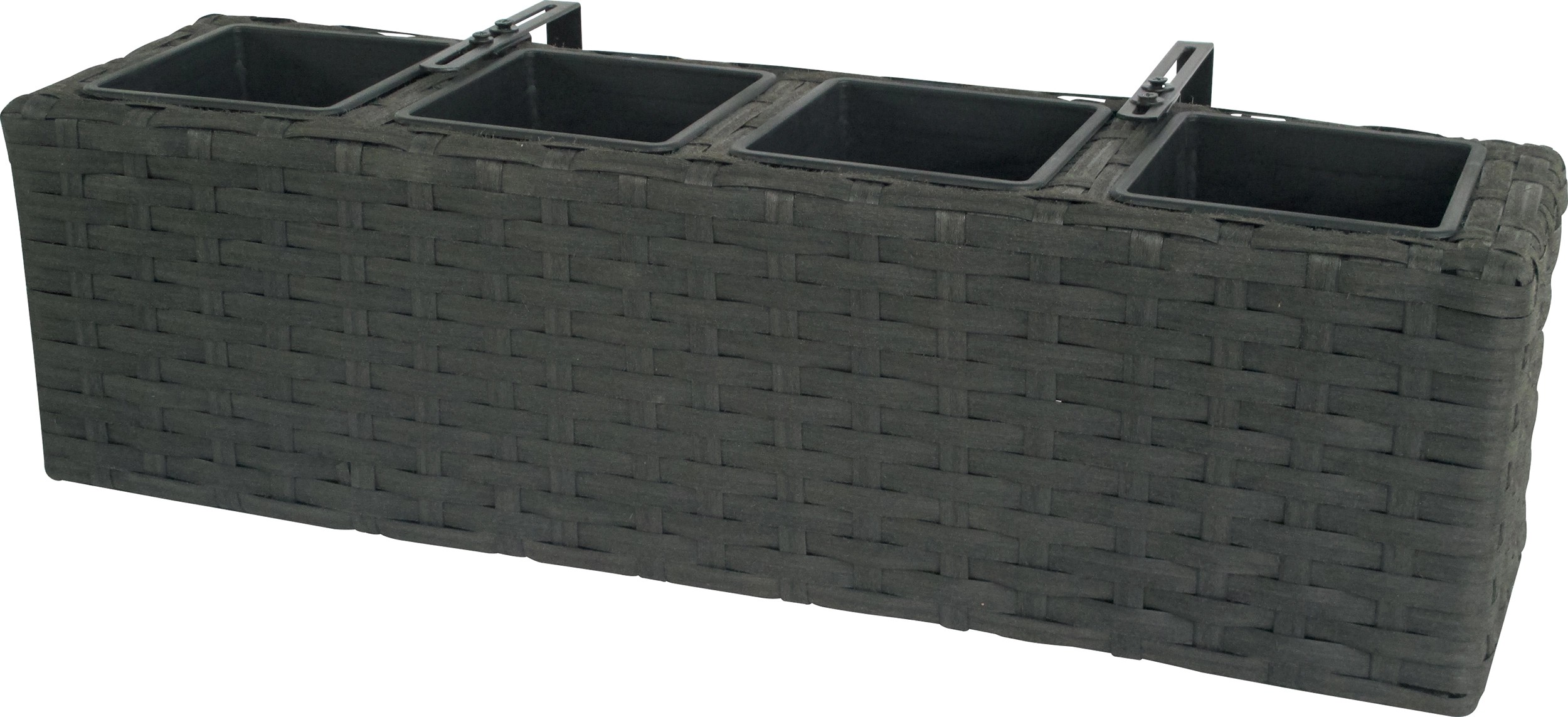 Cassetta rettangolare 62 cm nero Cassetta rettangolare 62 cm nero