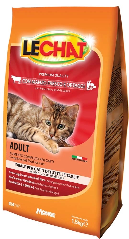 Cibo secco per gatti con appetito difficile LeChat Manzo e Verdure 1,5 kg Cibo secco per gatti con appetito difficile LeChat Manzo e Verdure 1,5 kg