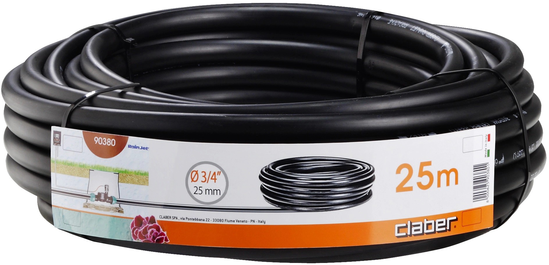 Claber tubo polietilene Ø 3/4" (19-25 mm) 25 m Claber tubo polietilene Ø 3/4" (19-25 mm) 25 m