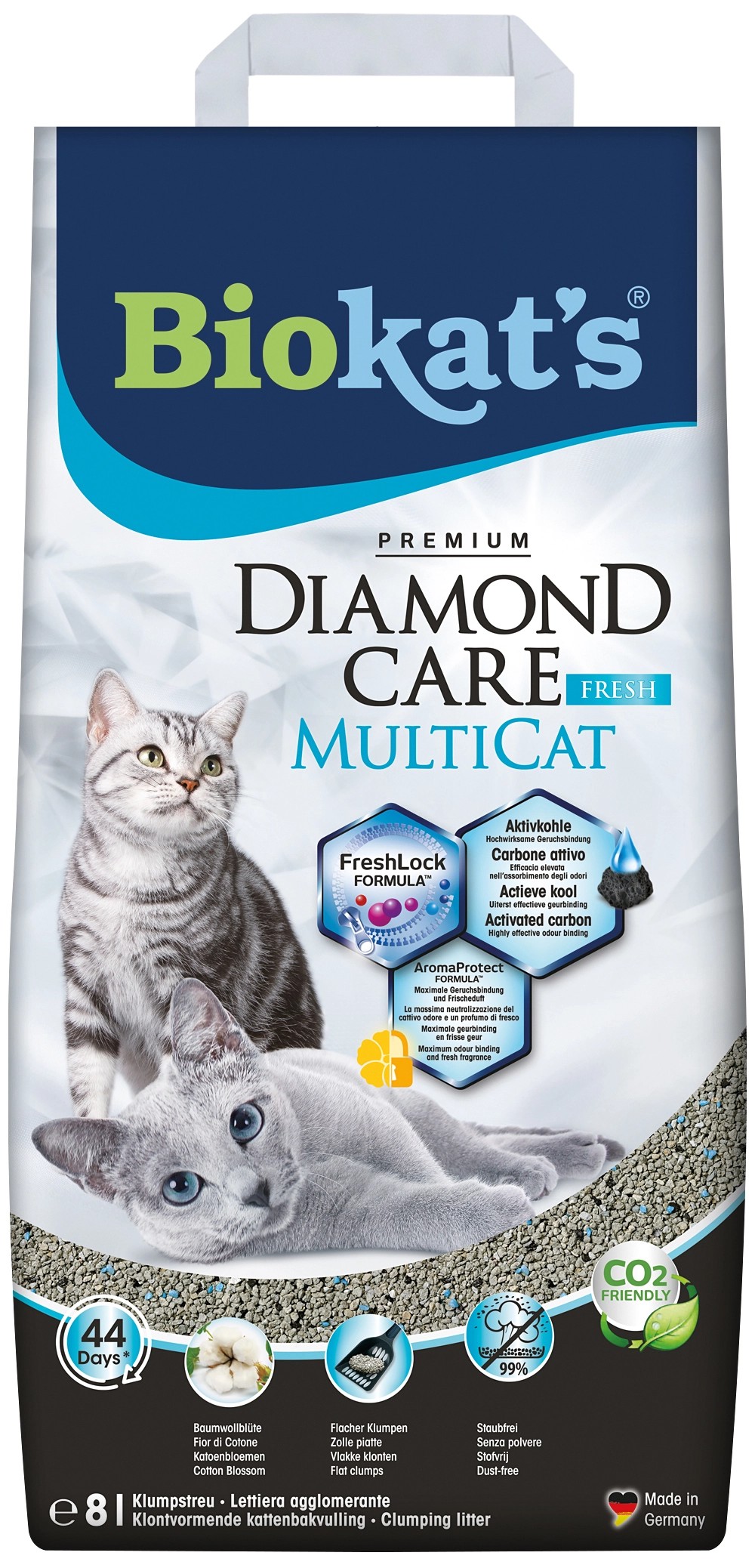 Lettiera Biokat`s Diamond Care Multicat fresh 8 l Lettiera Biokat`s Diamond Care Multicat fresh 8 l