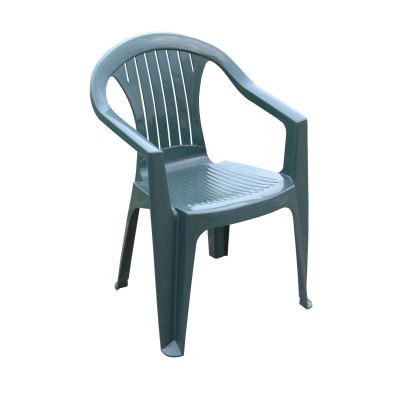 Sedia da giardino impilabile con braccioli Atlantide in plastica verde Sedia da giardino impilabile con braccioli Atlantide in plastica verde