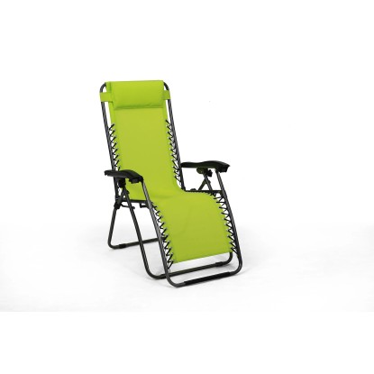 Poltrona Zero gravity textilene lime con poggiatesta 65x160x83 cm Poltrona Zero gravity textilene lime con poggiatesta 65x160x83 cm