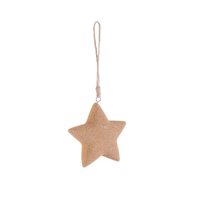 Pendaglio di Natale in MDF forma Stella naturale H 10 cm Pendaglio di Natale in MDF forma Stella naturale H 10 cm